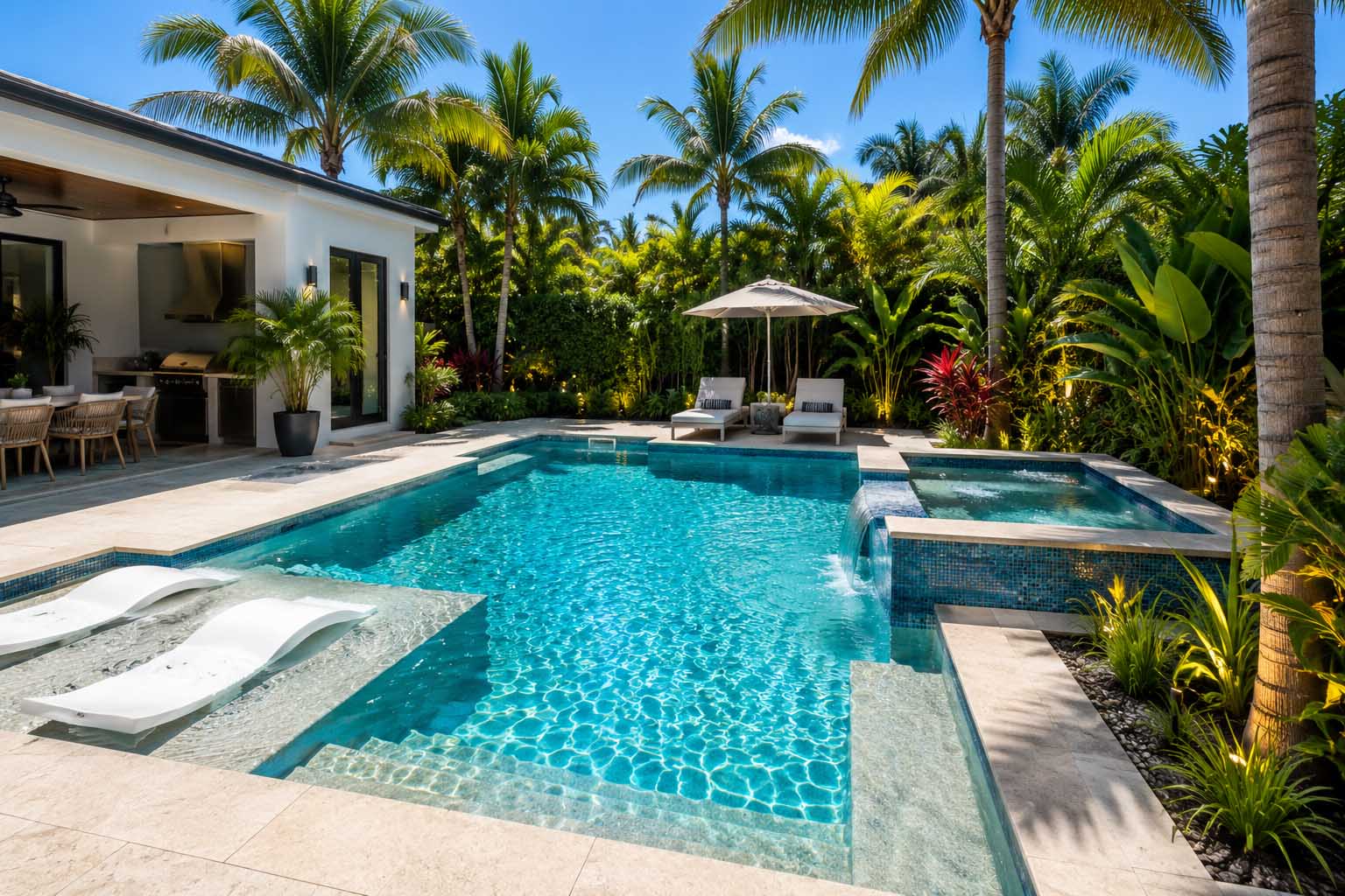 Tropical resort pool Plantation