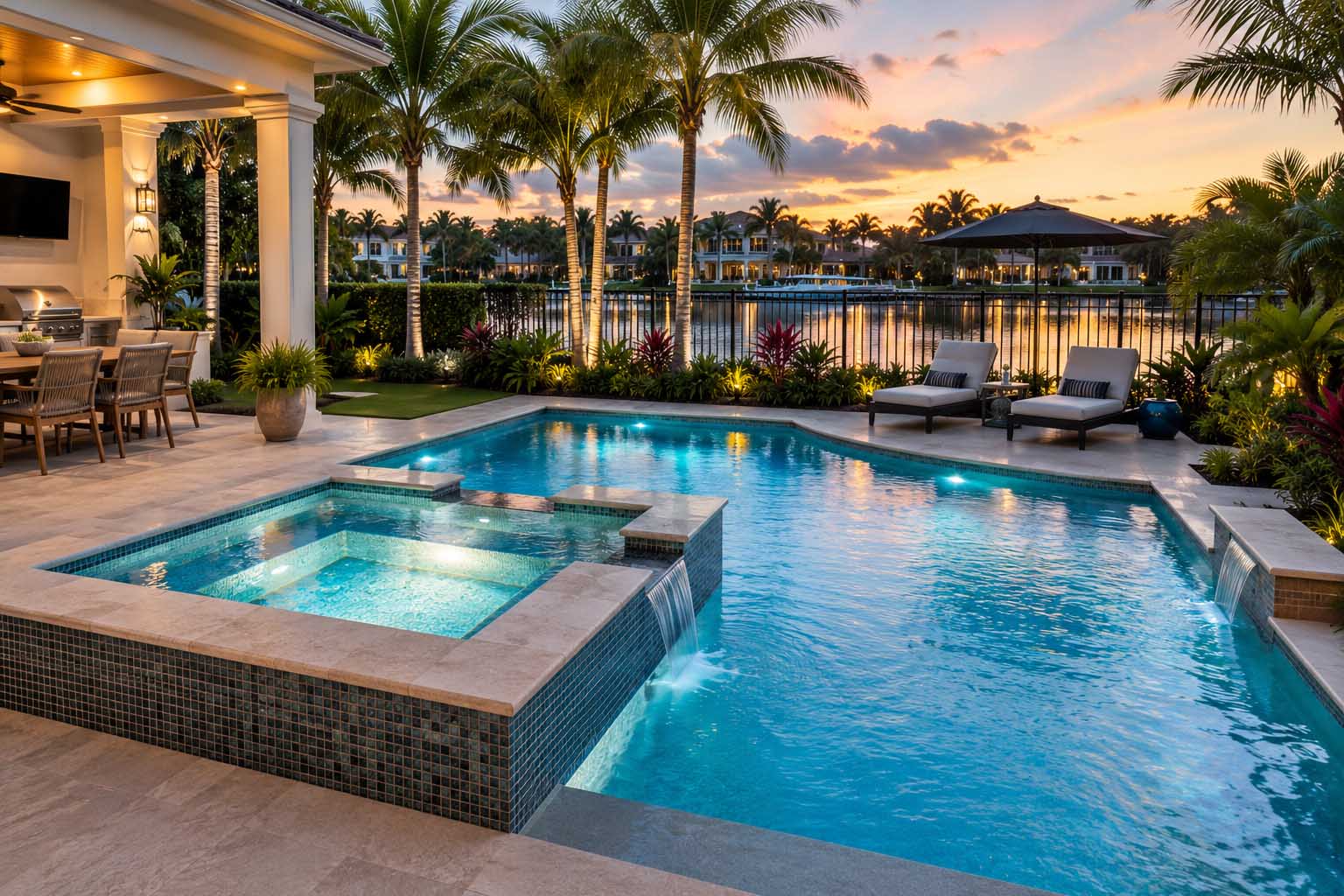 Modern geometric pool Davie