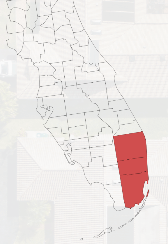 Florida tri-county service area map