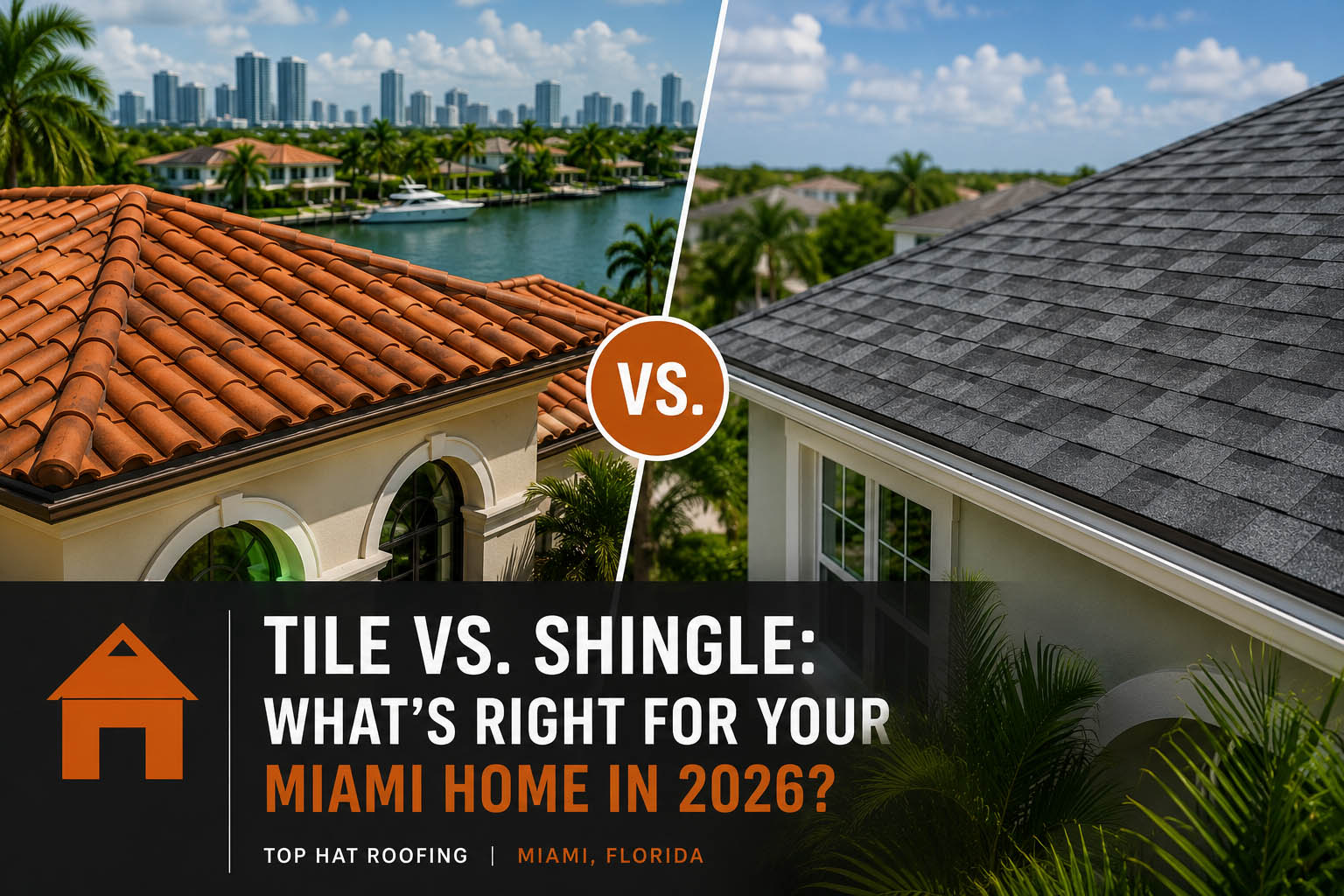 Tile vs shingle roofing Miami
