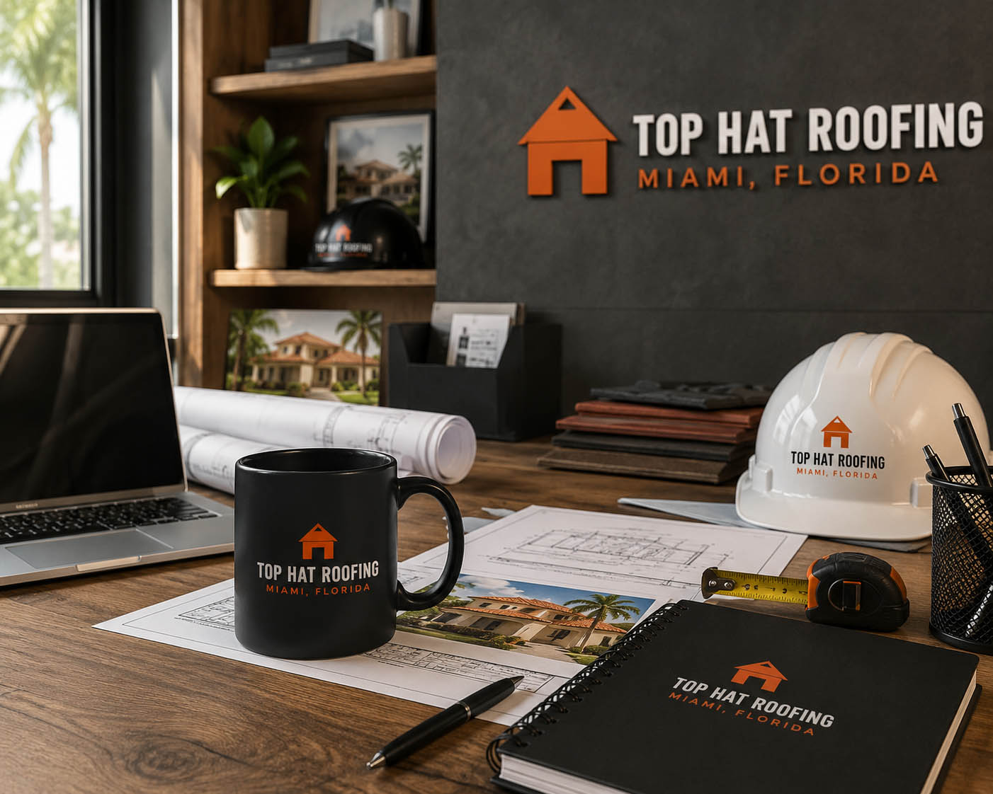 Roofing contractor inspecting roof Miami